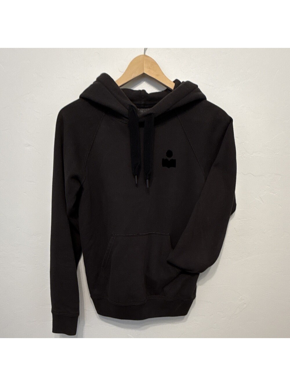 Isabel Marant Ătoile Pullover Hoodie Black Logo Fleece Pockets Women's 36